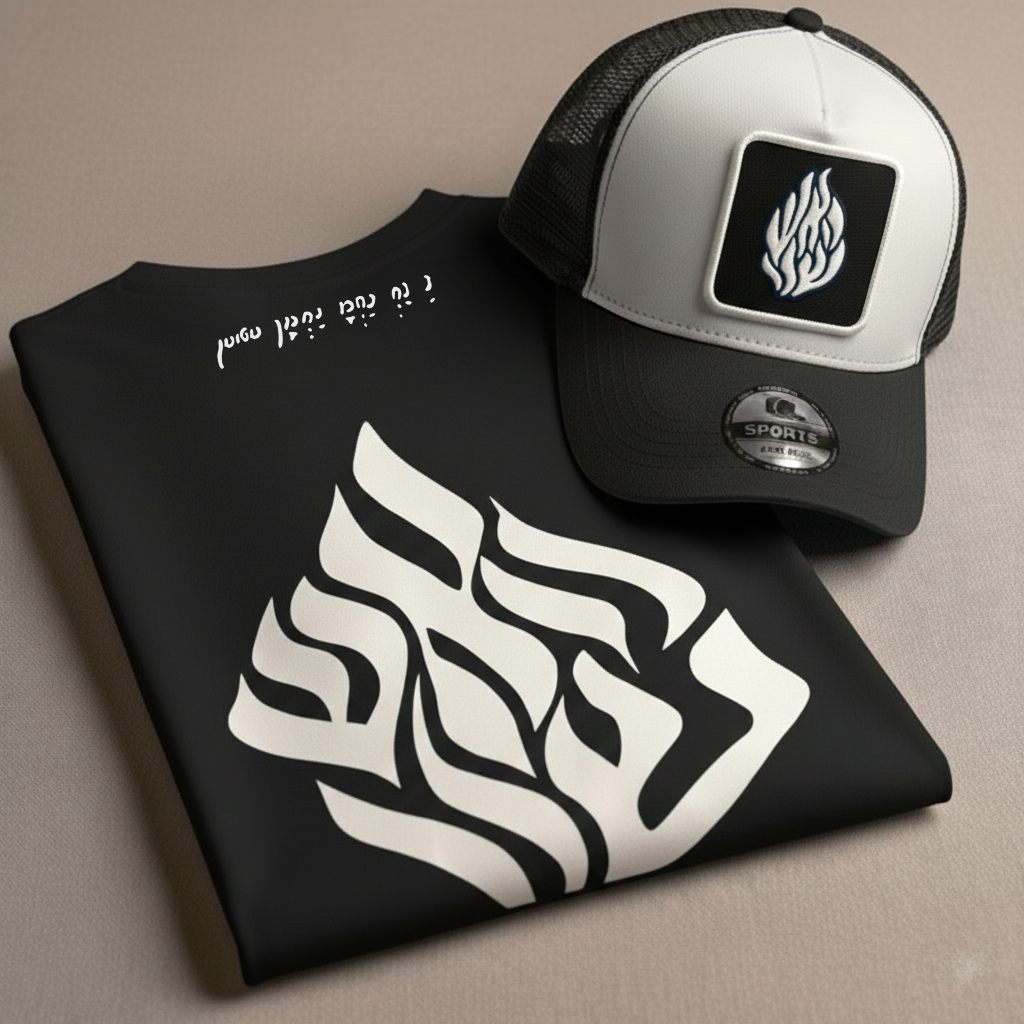 T-Shirt Tsitsit NAHAL — HAESH SHELI Edition BLACK